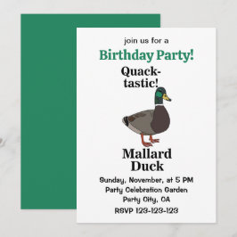 Invitación Fiesta de Cumpleaños de Pato Colosal de Pato Silbó