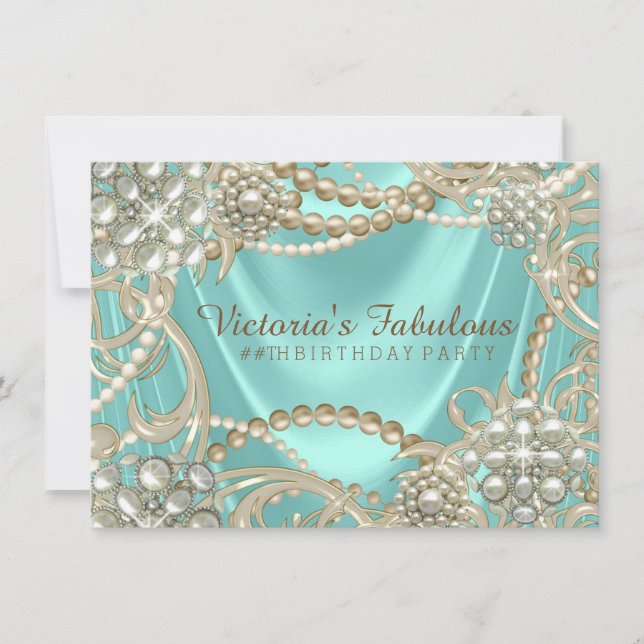 Invitación Fiesta de Cumpleaños de Pearl (Anverso)