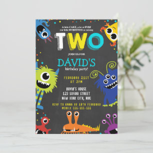 Invitación Fiesta de cumpleaños de pequeño monstruo celebra s