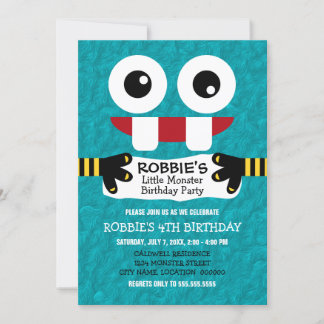 Invitación Fiesta de cumpleaños de pequeños monstruos