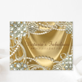 Invitación Fiesta de Cumpleaños de Perlas Hollywood Glam