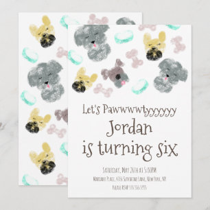 Invitación Fiesta de Cumpleaños de Perrito Adorable 