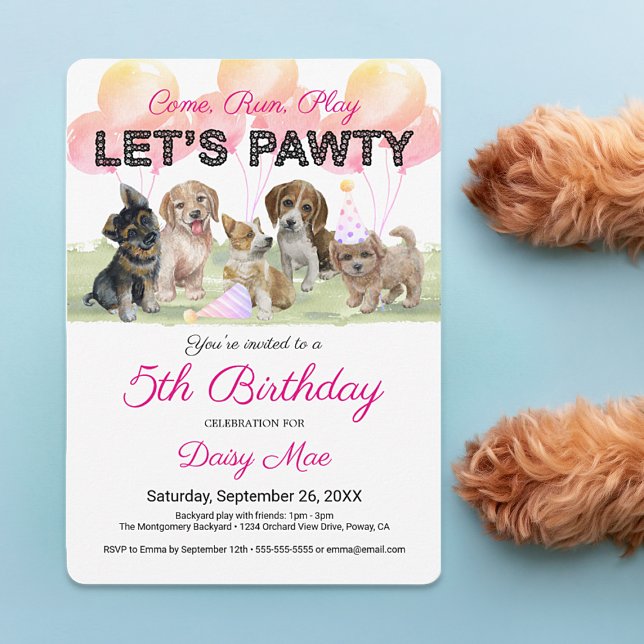 Invitación Fiesta de Cumpleaños de Perrito Personalizada Ador (Subido por el creador)