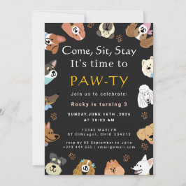 Invitación Fiesta de Cumpleaños de Perro