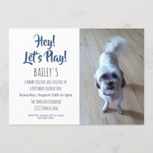 Invitación Fiesta de Cumpleaños de Perro Cachorro con Foto Pe