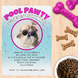 Invitación Fiesta de cumpleaños de perro con foto personaliza