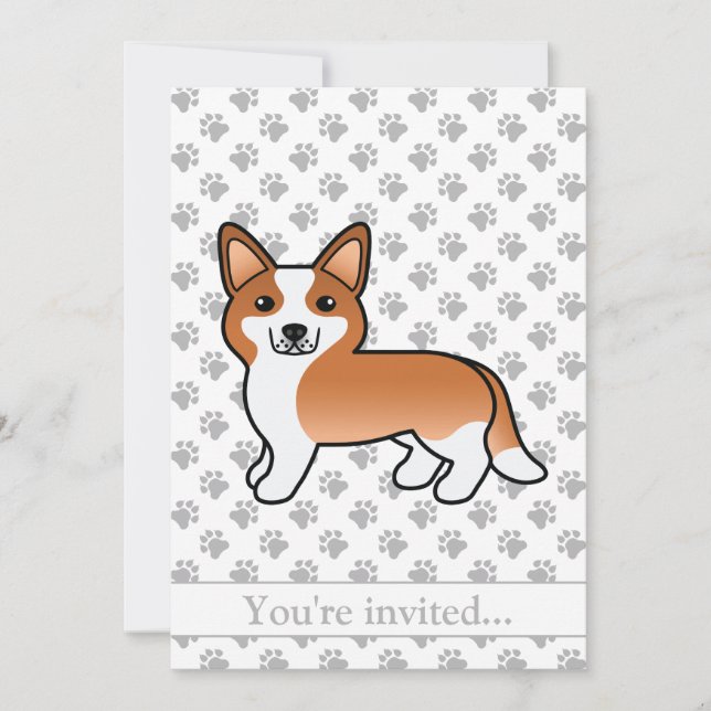 Invitación Fiesta de cumpleaños de perro Corgi galés de Cardi (Anverso)