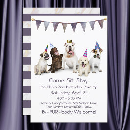 Invitación Fiesta de cumpleaños de perro cualquier cachorro