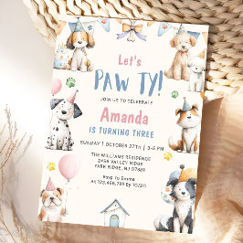 Invitación Fiesta de cumpleaños de perro Cumpleaños de cachor
