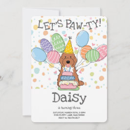Invitación Fiesta de cumpleaños de perro de Cockapoo Cavapoo