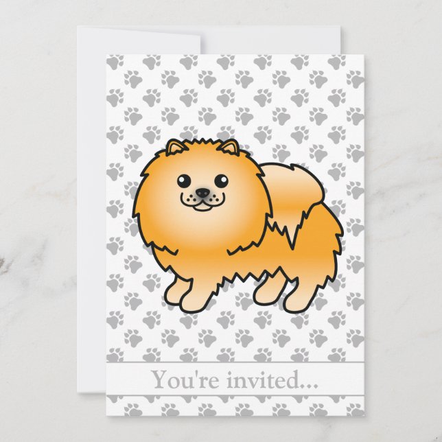 Invitación Fiesta de cumpleaños de perro de dibujos animados  (Anverso)