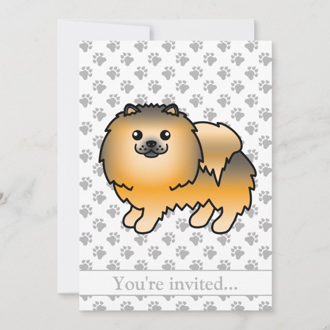 Invitación Fiesta de cumpleaños de perro de dibujos animados  (Anverso)