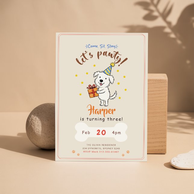 Invitación Fiesta de cumpleaños de perro de mascota cachorro  (Subido por el creador)