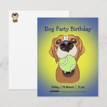 Fiesta de cumpleaños de perro. Diseño personalizad