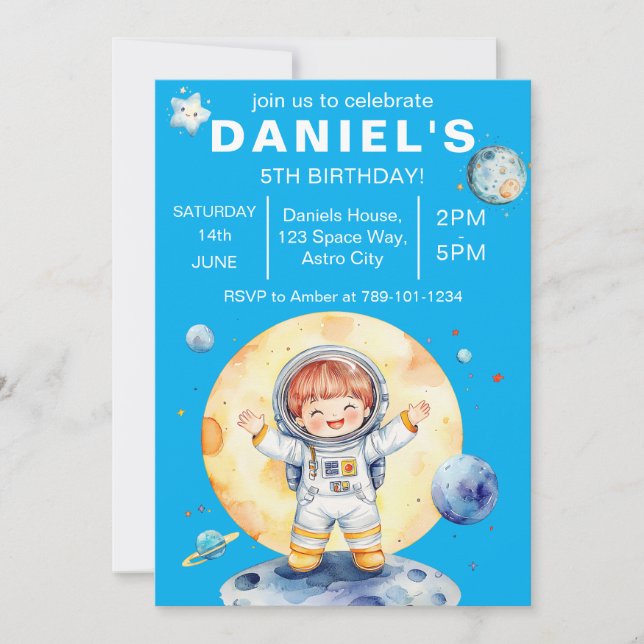 Invitación Fiesta de cumpleaños de Personalizado con tema esp (Anverso)