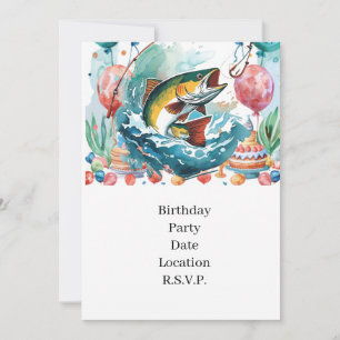Invitación Fiesta de cumpleaños de pesca