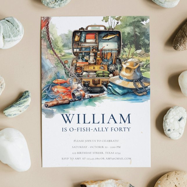 Invitación Fiesta de cumpleaños de pesca para adultos de cual (Subido por el creador)