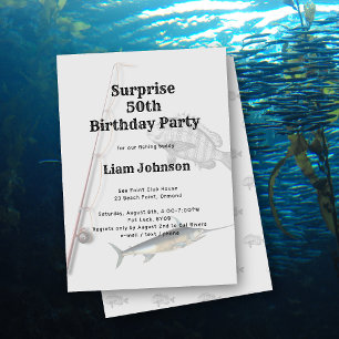 Invitación Fiesta de Cumpleaños de Pesca para Hombre Adulto
