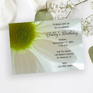 Invitación Fiesta de cumpleaños de Petales de Flor de margari