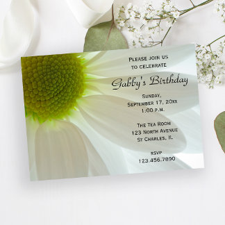 Invitación Fiesta de cumpleaños de Petales de Flor de margari