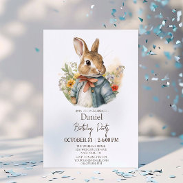 Invitación Fiesta de cumpleaños de Peter Rabbit