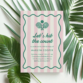 Invitación Fiesta de Cumpleaños de Pickleball Retro Elegante