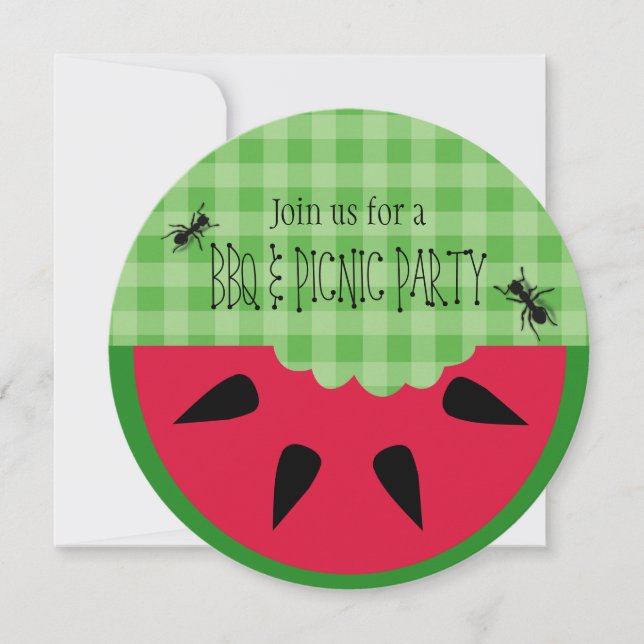 Invitación Fiesta de Cumpleaños de Picnic de Barbacoa de Vera (Anverso)