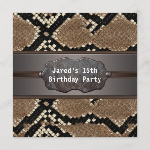 Invitación Fiesta de Cumpleaños de Piel de Serpiente