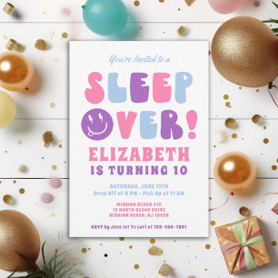Invitación Fiesta de Cumpleaños de Pijamada Editable