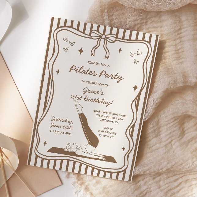 Invitación Fiesta de Cumpleaños de Pilates y Café Coquette (Subido por el creador)
