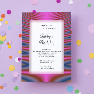 Invitación Fiesta de cumpleaños de Pink Tie Dye
