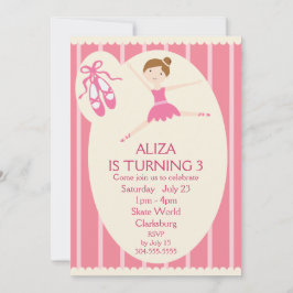 Invitación Fiesta de cumpleaños de Pink Tutu Ballerina
