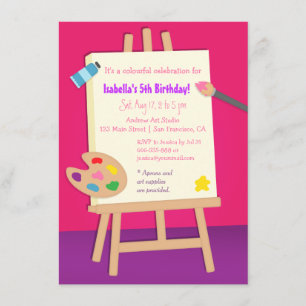 Invitación Fiesta de Cumpleaños de Pintura para Niños