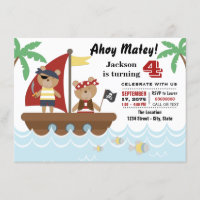 Fiesta de cumpleaños de piratas con osos para niño