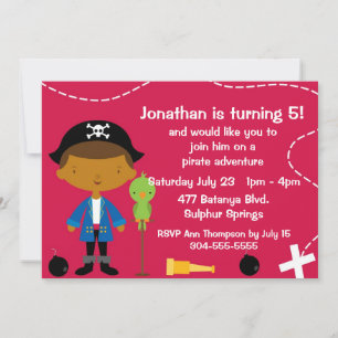 Invitación Fiesta de cumpleaños de Pirate y Parrot, Personali