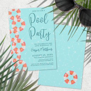 Invitación Fiesta de Cumpleaños de Piscina de Verano Dulces 1