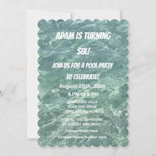 Invitación Fiesta de cumpleaños de piscina Personalizado de a