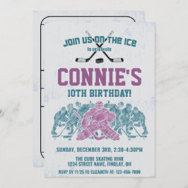 Invitación Fiesta de cumpleaños de pista de hockey sobre hiel