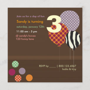 Invitación Fiesta de cumpleaños de PixDezines Baloons