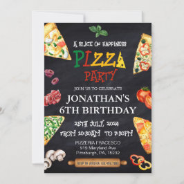 Invitación Fiesta de cumpleaños de Pizza