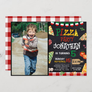 Invitación Fiesta de cumpleaños de Pizza