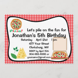 Invitación Fiesta de cumpleaños de Pizza