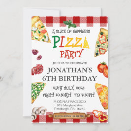 Invitación Fiesta de cumpleaños de Pizza