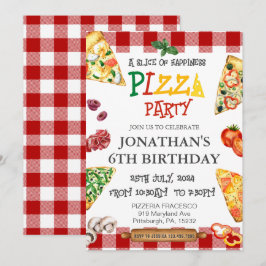 Invitación Fiesta de cumpleaños de Pizza