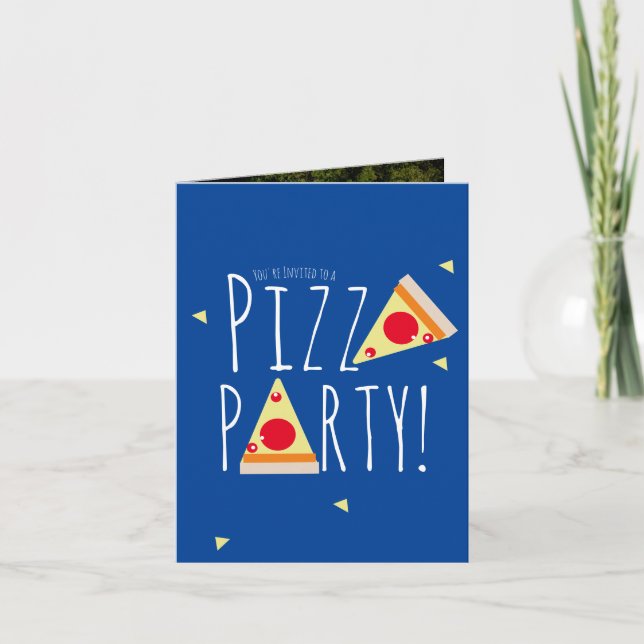 Invitación Fiesta de Cumpleaños de Pizza Bold Restaurante Fot (Anverso)