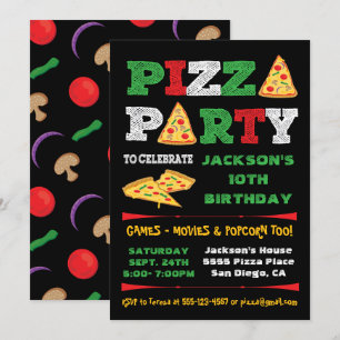 Invitación Fiesta de cumpleaños de Pizza Fiesta Slice