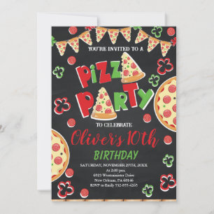 Invitación Fiesta de cumpleaños de Pizza, rebanada de cumplea