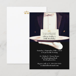 Invitación Fiesta de cumpleaños de Plata Plata Butler Real