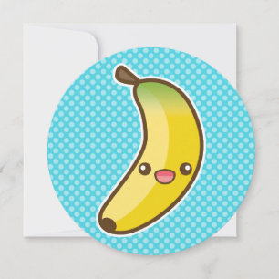 Invitación Fiesta de Cumpleaños de Plátano Kawaii