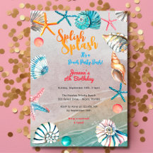 Fiesta de cumpleaños de playa de verano con salpic